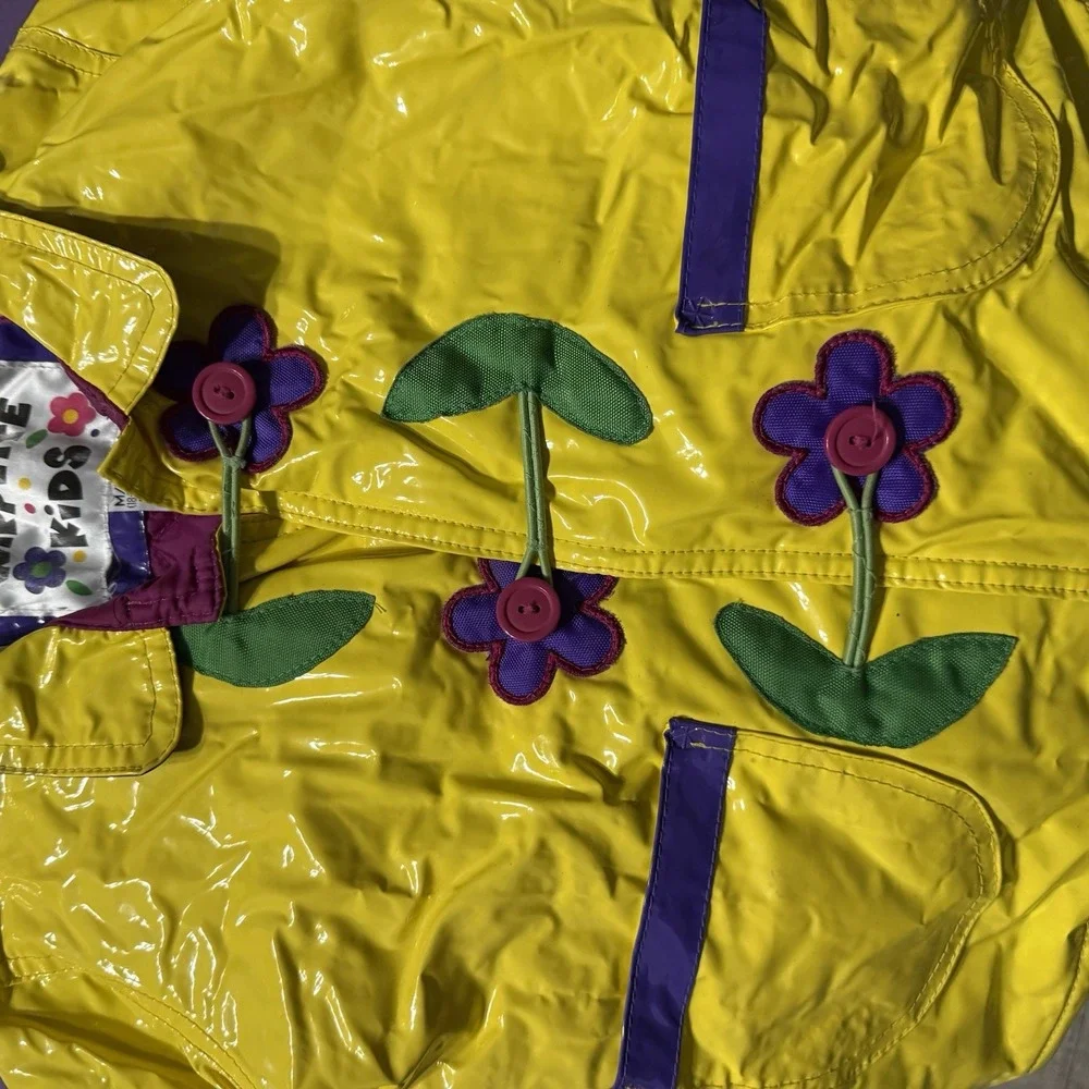 Driplets Wippette Girls flower Rain Coat Jacket Toddler Size M/L 18-24 Months